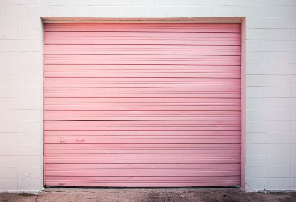 garage door in pink